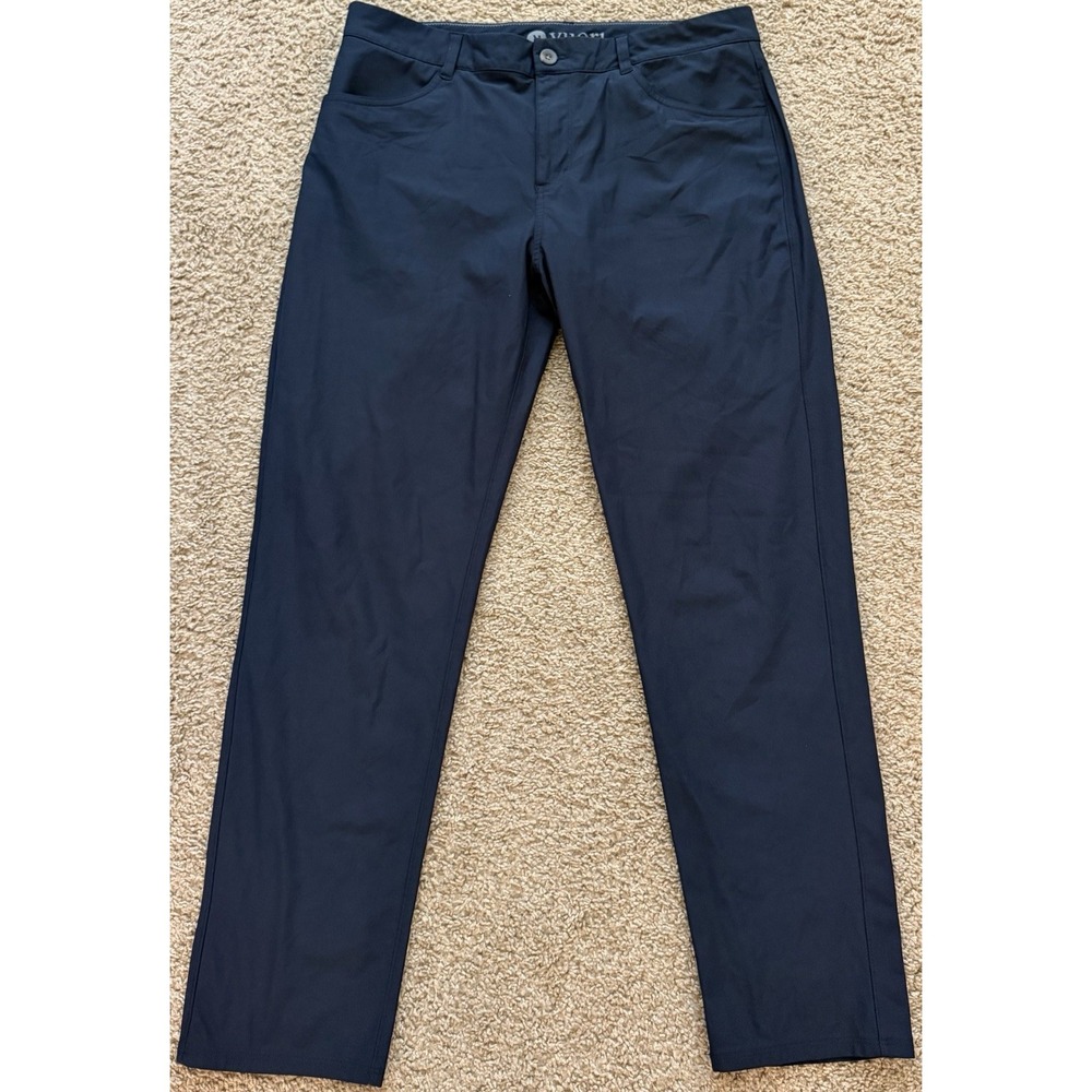 Vuori Pants Mens 34 Navy Meta Performance Stretch Chino Slim Tapered V430-S